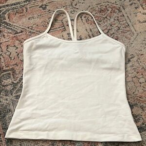 Lululemon White Tank Top with Built in Bra